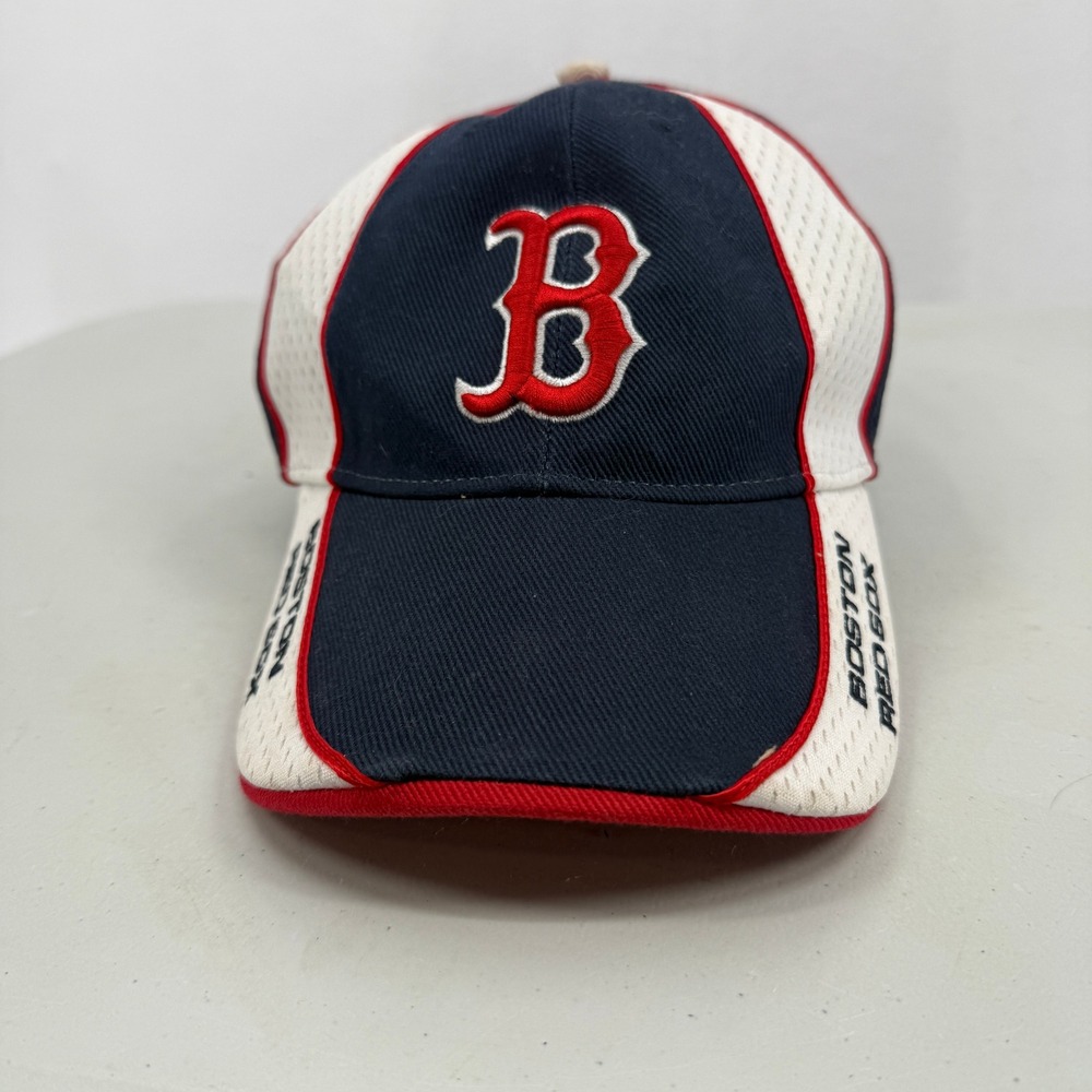 Twins Enterprise Boston Red Sox Hat Mens OSFA Navy Blue Mesh Adjustable Cap